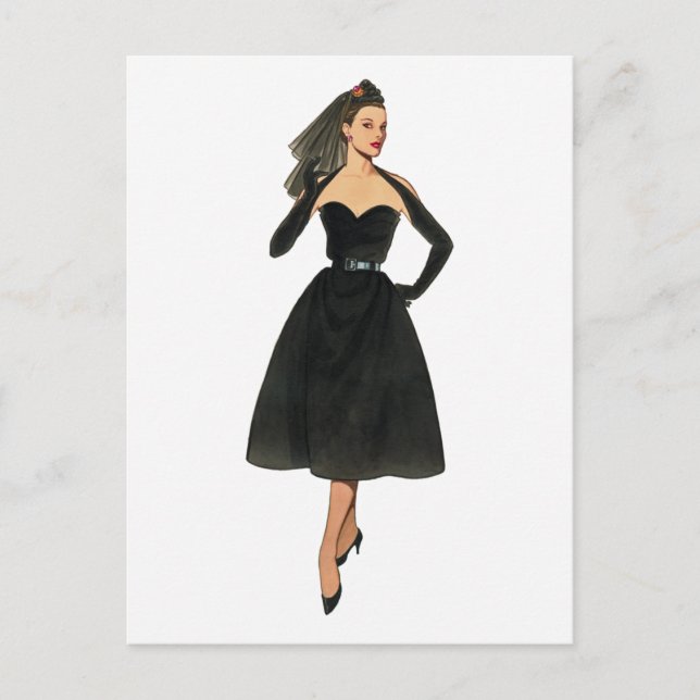 Vintage Modebild-Postkarte Postkarte (Vorderseite)