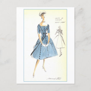 Vintage-Modeentwurf für Kleid, Creators Studios Postkarte