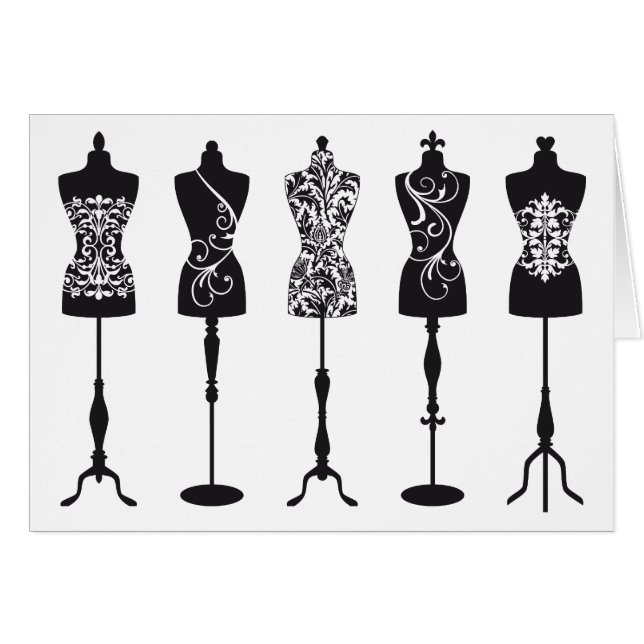 Vintage Modemannequin-Silhouetten (Vorderseite (Horizontal))