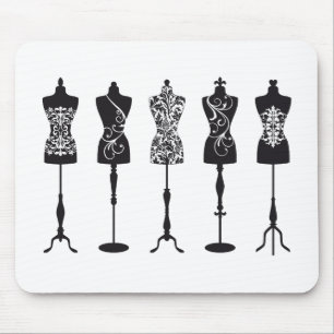 Vintage Modemannequin-Silhouetten Mousepad
