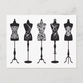 Vintage Modemannequins Silhouetten Postkarte