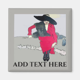Vintage-Modeplakat, Text hinzufügen Magnet