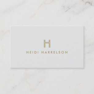VINTAGE MODERN GOLD UND GRAU INITIALEN MONOGRAMM L VISITENKARTE
