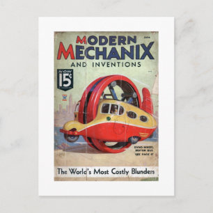 Vintage Modern Mechanix Magazin Postkarte