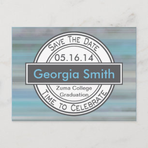 Vintage Modern Schild Save The Date Abschluss Postkarte