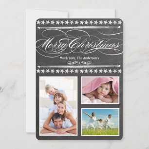 Vintage Modern Typografy Chalkboard Fotokarte