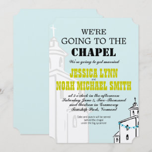 Vintage Modern Wir gehen zur Kapelle Hochzeit Einladung
