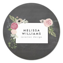 Vintage moderne Blumenmotive auf Chalkboard