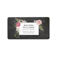 Vintage moderne Blumenmotive im Chalkboard-Designe