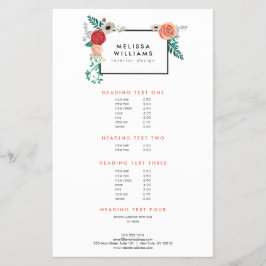 Vintage moderne Blumenmotive im White Designer Flyer