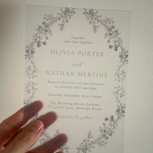 Vintage Moderne Elegance Blumenzwiebeln Acryleinladungen (Von Creator hochgeladen)