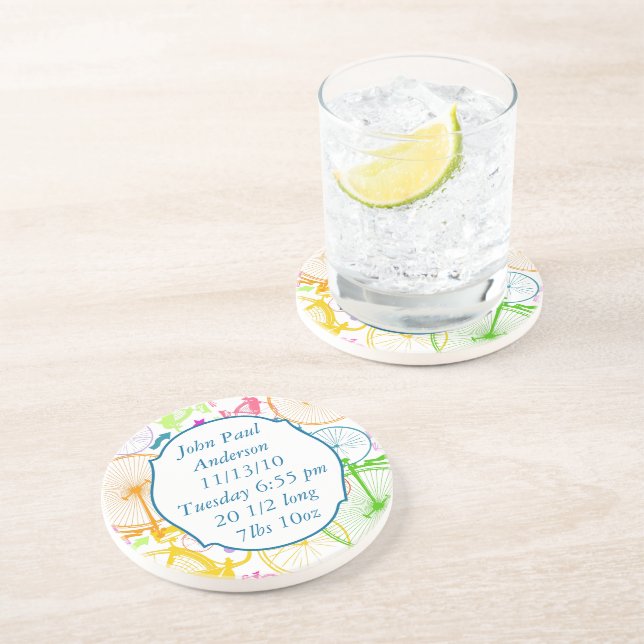 Vintage moderne Fahrradfarbige Untersetzer (Seite)