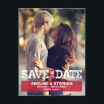 Vintage moderne Hochzeit rettet das Datum - Rot<br><div class="desc">Stilvoll verkünden Sie Ihren Freunden und Ihrer Familie die gute Nachricht und stellen Sie sicher,  dass sie für Ihren großen Tag Save the Date! Auch in anderen Farben erhältlich. Design © berryberrysweet.com</div>