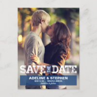 Vintage moderne Hochzeiten retten das Datum - Blau