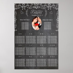 Vintage Moderne Kreidetafel-Fotositzplan Poster