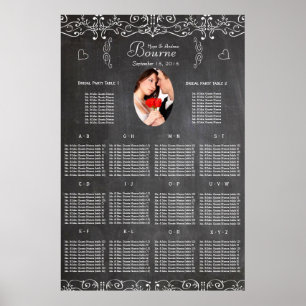 Vintage Moderne Kreidetafel-Fotositzplan Poster