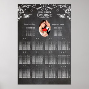 Vintage Moderne Kreidetafel-Fotositzplan Poster