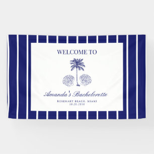 Vintage Moderne Navy-Strand-Junggesellinnenabschie Banner