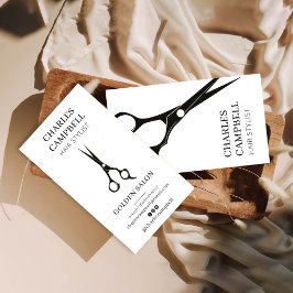 Vintage, moderne Schwarz-Weiß-Frisur-Visitenkarte Rabattkarte