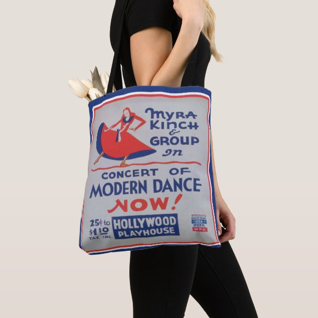Vintage moderne Tanzwerbung Print Tasche (Von Nahem)