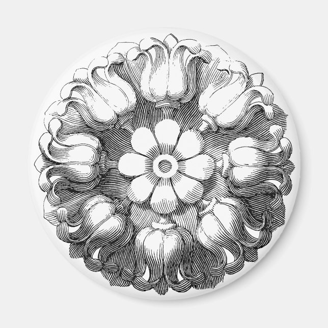 Vintage moderne Tulip-Blume Magnet (Vorne)