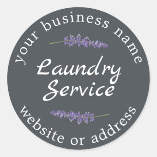 Vintage moderne Wäscheservice Business Name-Klasse Runder Aufkleber