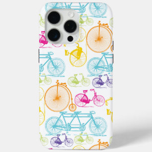 Vintage modernes Fahrrad in leuchtenden Neonfarben iPhone 15 Pro Max Hülle
