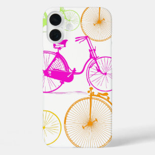 Vintage modernes Fahrrad in leuchtenden Neonfarben iPhone 16 Plus Hülle
