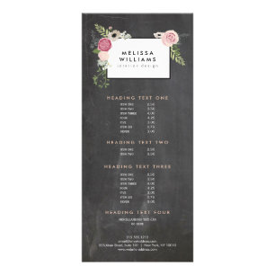 Vintage modernes florales Motiv auf einer Tafel De Werbekarte