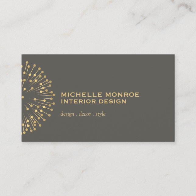 Vintage modernistische Sternexplosion Innenarchite Visitenkarte (Vorderseite)