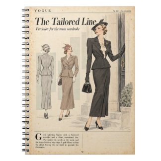 Vintage Modezeitschriften-Seiten, Antiker Stil Notizblock
