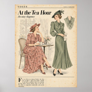Vintage-Modezeitschriften Seiten, Retro-Mode Poster