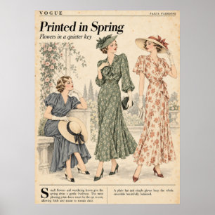 Vintage-Modezeitschriften Seiten, Retro-Mode Poster