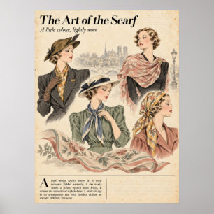 Vintage-Modezeitschriften Seiten, Retro-Mode Poster