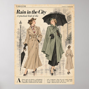 Vintage Modezeitschriften Seiten, Retro-Mode  Poster