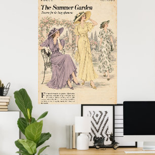 Vintage-Modezeitschriften Seiten, Retro-Mode Poster