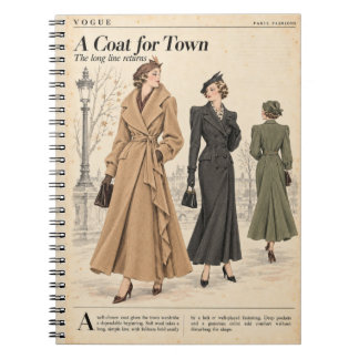 Vintage Modezeitschriftenseiten, Antiker Stil Notizblock