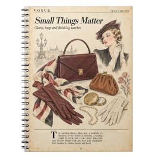 Vintage-Modezeitschriftseiten, Antiker Stil Notizblock