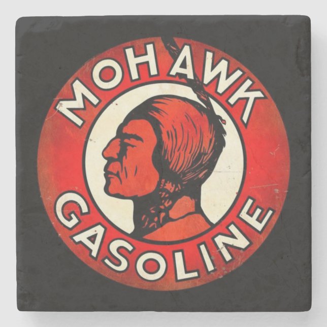 Vintage Mohawk Benzin Steinuntersetzer (Vorderseite)