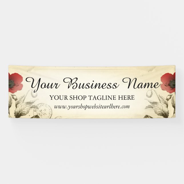 Vintage-Mohn-Ephemera-Banner Banner (Horizontal)