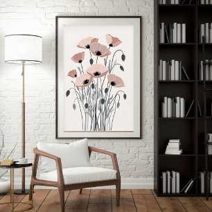 Vintage Mohn-Garten XXIII – Botanische Aussage P Poster