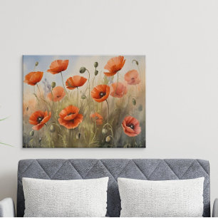 Vintage Mohn Ölgemälde Zeitloses Florales Poster