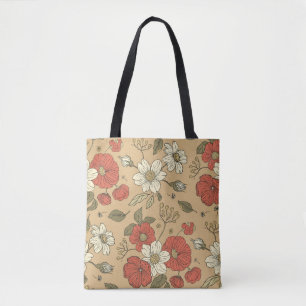 Vintage-Mohn- und Gänseblümchen-Blumen nahtloses G