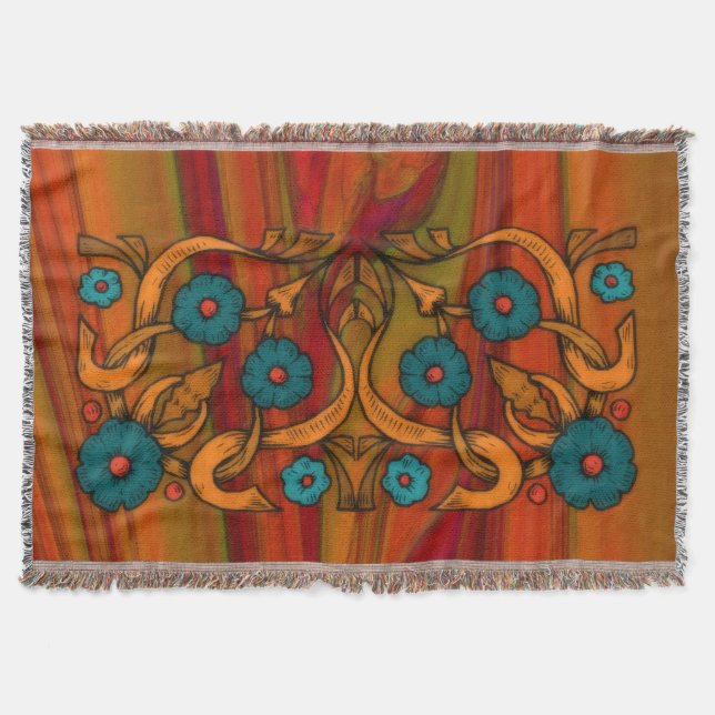 Vintage Mohnblume Decke (Vorderseite)