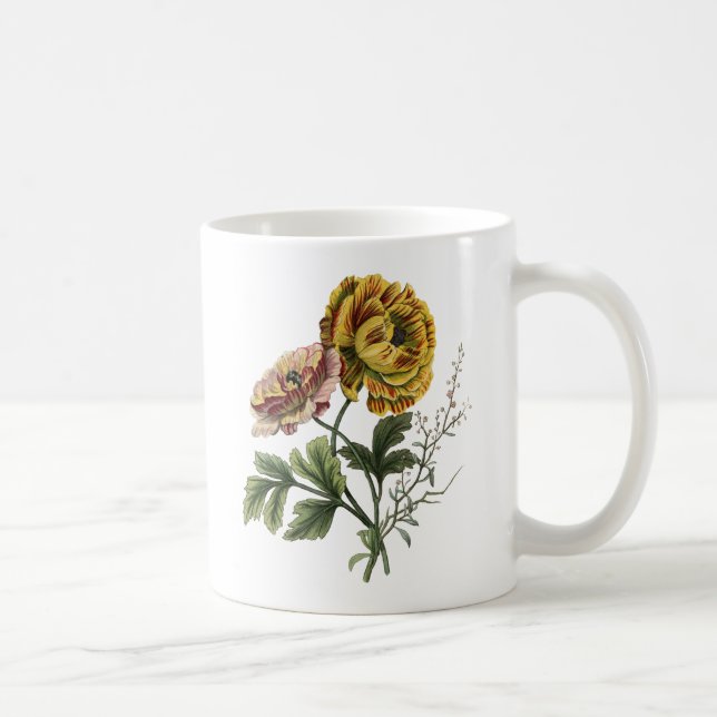 Vintage Mohnblumen-Blume Kaffeetasse (Rechts)