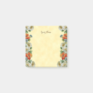 Vintage Mohnblumen und Kornblumen benutzerdefinier Post-it Klebezettel
