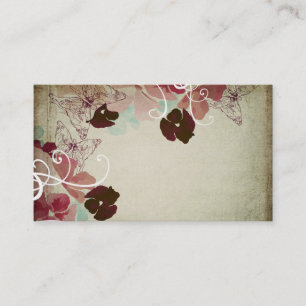 Vintage Mohnblumen- und Visitenkarte