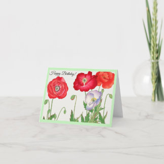 Vintage Mohnblüte, Blume Karte