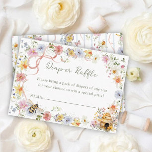 Vintage Mommy to Bee Baby Shower Windel-Raffle Begleitkarte
