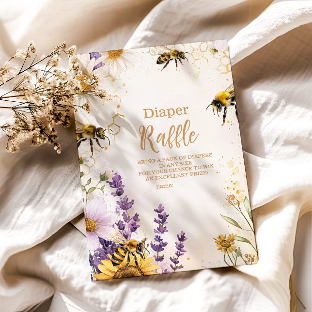 Vintage Mommy to Bee Wildblumen Diapper Raffle Begleitkarte (Von Creator hochgeladen)